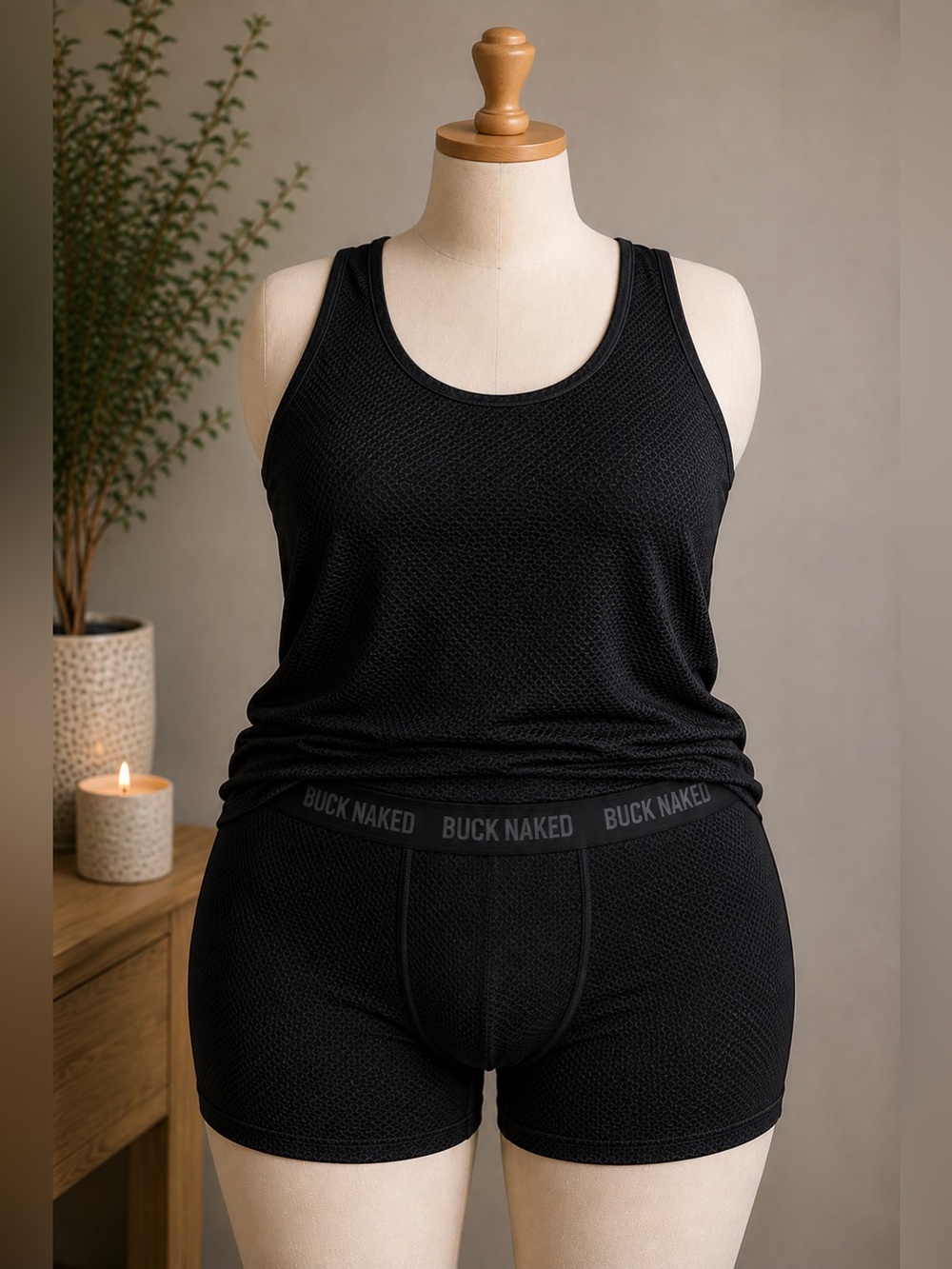 Duluth Trading Buck Naked Black Honeycomb Lounge Pajama Set XL/XXL
